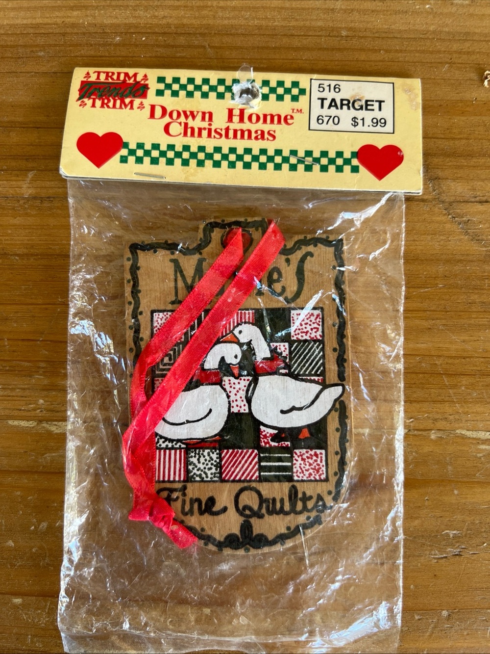 Down Home Christmas Red Ribbon Duck Ornament by Trim-Tex